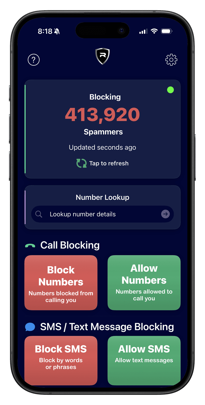Robot Call Blocker app screenshot